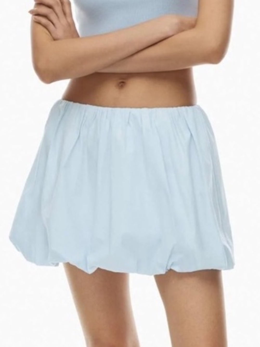 Never worn, washed once Aritzia Sunday Best Blue Bubble Mini Skirt XS